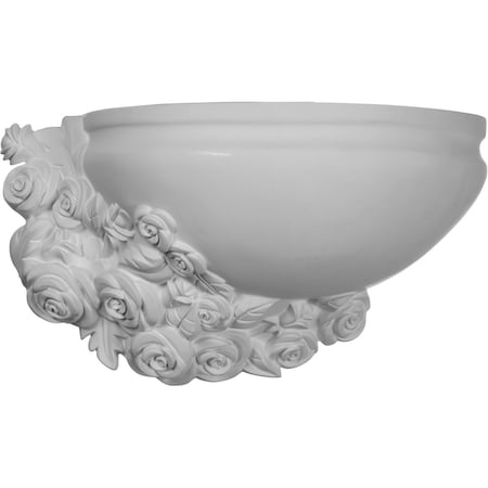 Ekena Millwork 17 3/4"W  x 10 1/4"H x 8 1/4"P Rose Left Wall Sconce SCO17X10X08RO-L